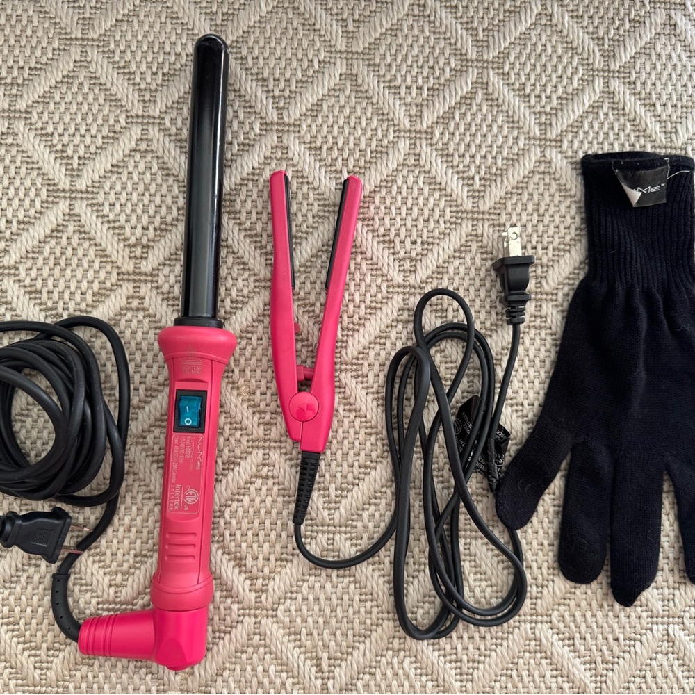 NuMe original curling wand 1” and mini flat iron